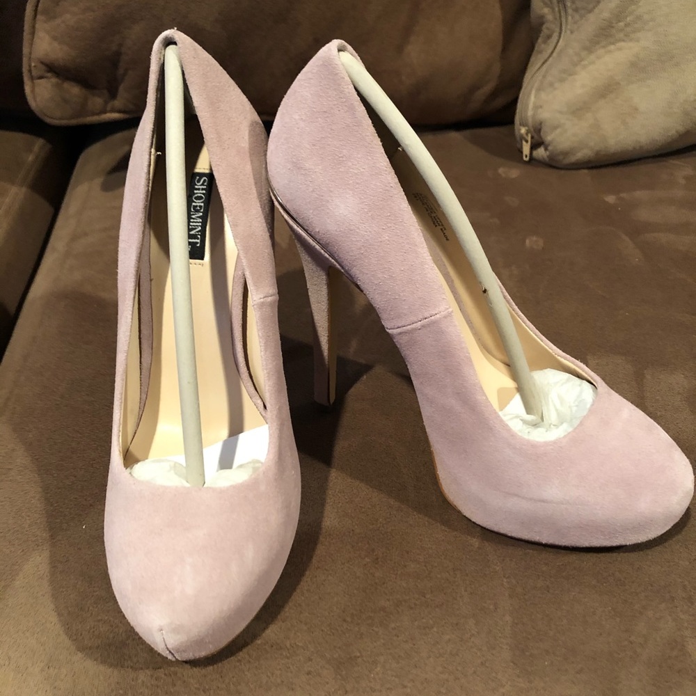 Shoemint Suede Pump (soft pink)